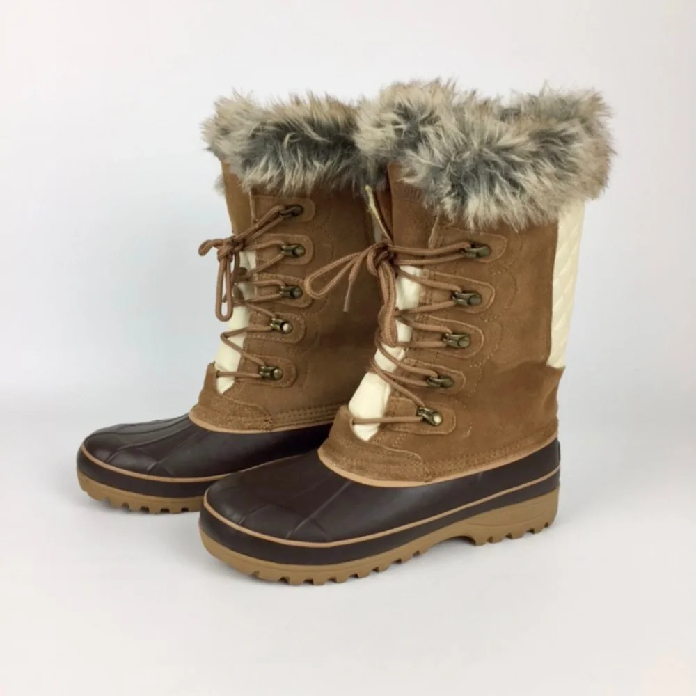 Khombu Nordic 2 Brown Waterproof Lace Up Winter Boots 9